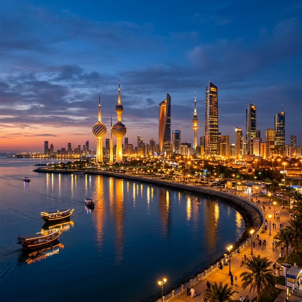 Kuwait Downtown Skyline Mockup