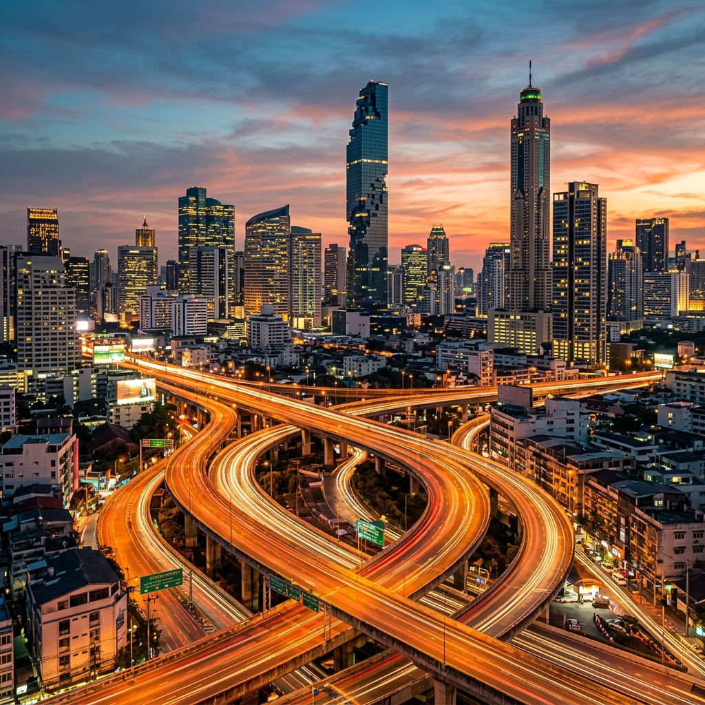 Bangkok Thailand Skyline Mockup