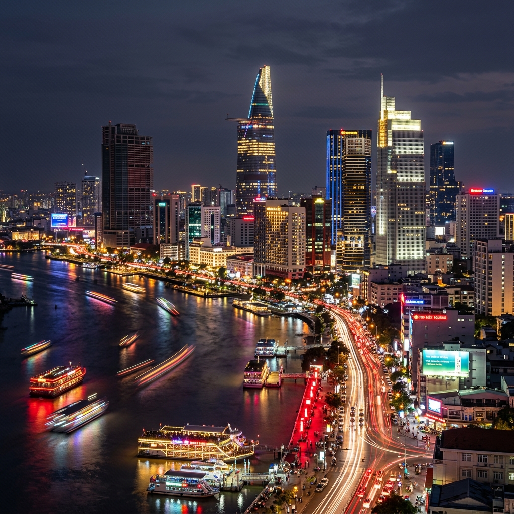 Saigon Vietnam Skyline Mockup